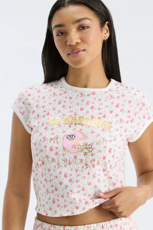 Marykate Ringer Tee - RED SEA made by LoveShackFancy