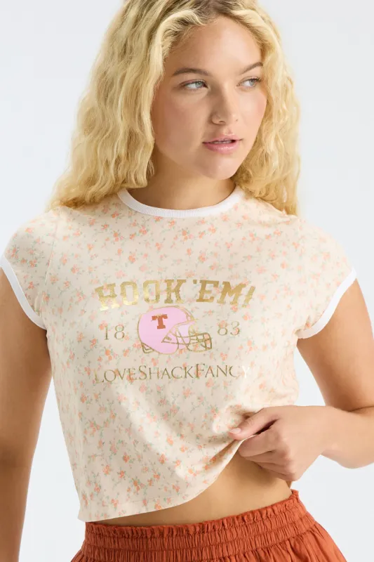 Marykate Ringer Tee - ORANGE SUGAR made by LoveShackFancy