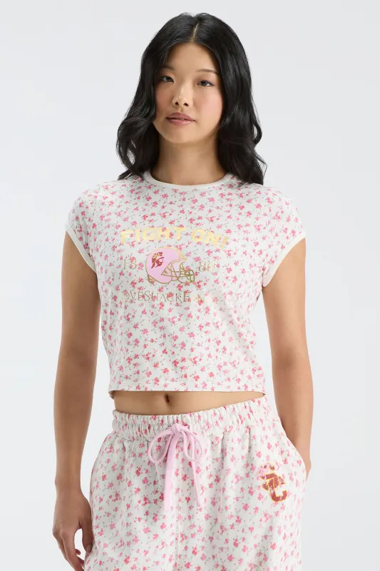 Marykate Ringer Tee - CARDINAL KISS made by LoveShackFancy