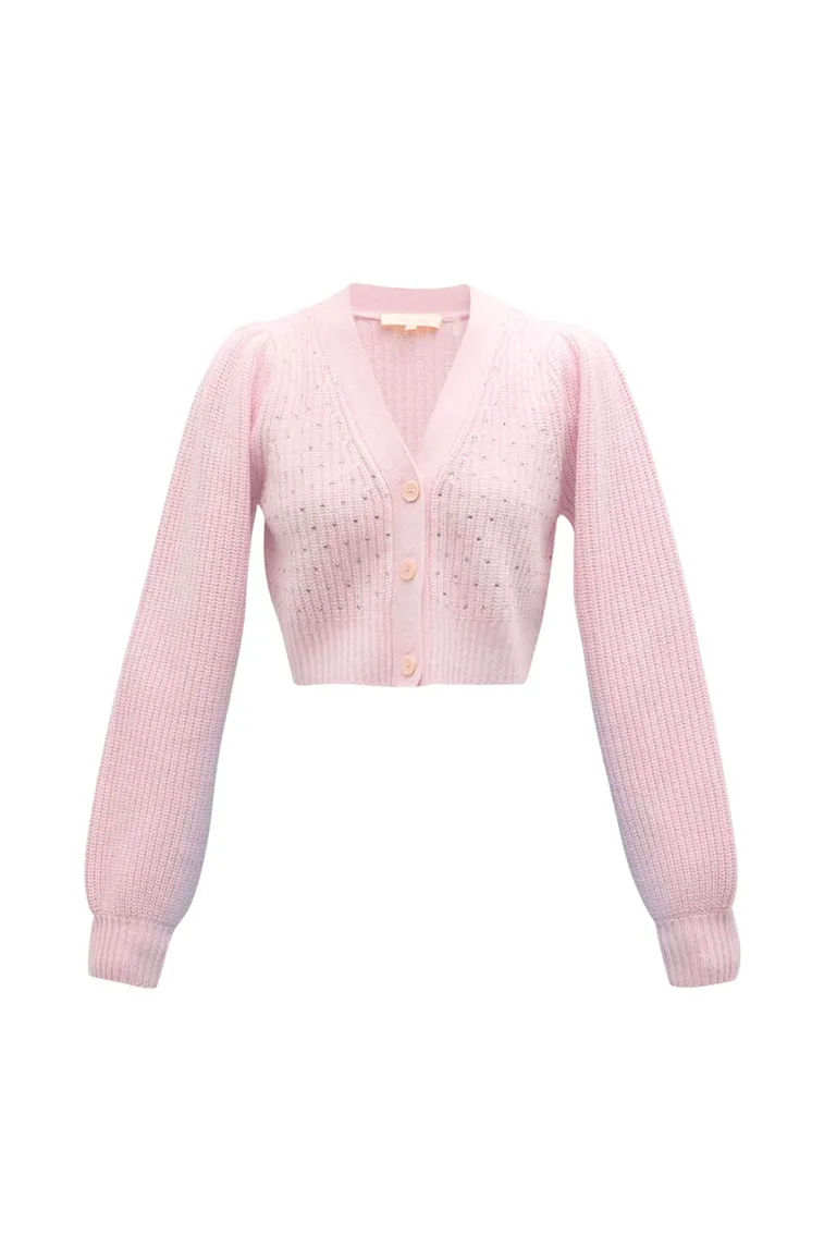 Auden Embellished Cardigan-PINK LEMONADE sold by LoveShackFancy