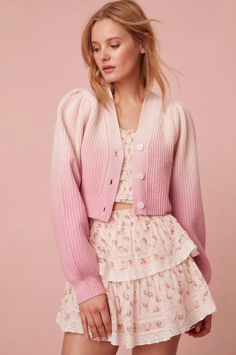 Avignon Dip-Dyed Ombré Crop Cardigan sold by LoveShackFancy product image thumbnail 2