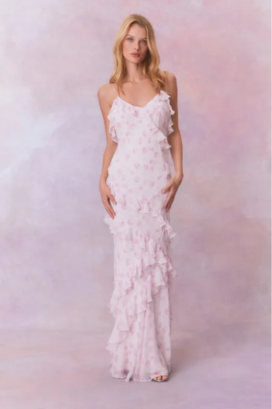 Rialto Fragrance Print Maxi Dress-STERLING DUSK sold by LoveShackFancy