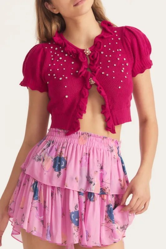 Rizina Crop Cardigan sold by LoveShackFancy