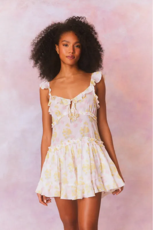 Frista Mix Print Cotton Mini Dress made by LoveShackFancy