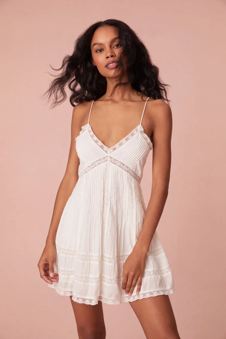 Docila Heritage Cotton Mini Dress - WHITE sold by LoveShackFancy