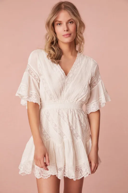 Calamina Lace Mini Dress made by LoveShackFancy