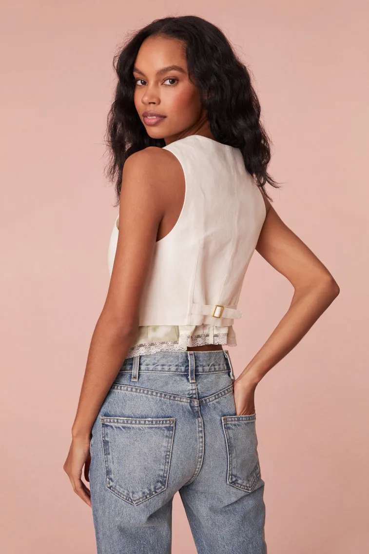 Tintley Button Down Vest sold by LoveShackFancy product image thumbnail 3