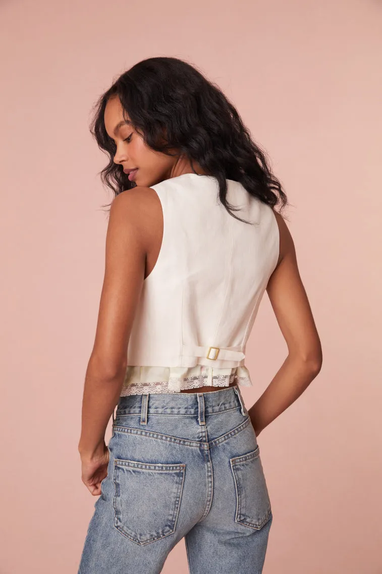 Tintley Button Down Vest sold by LoveShackFancy product image thumbnail 4