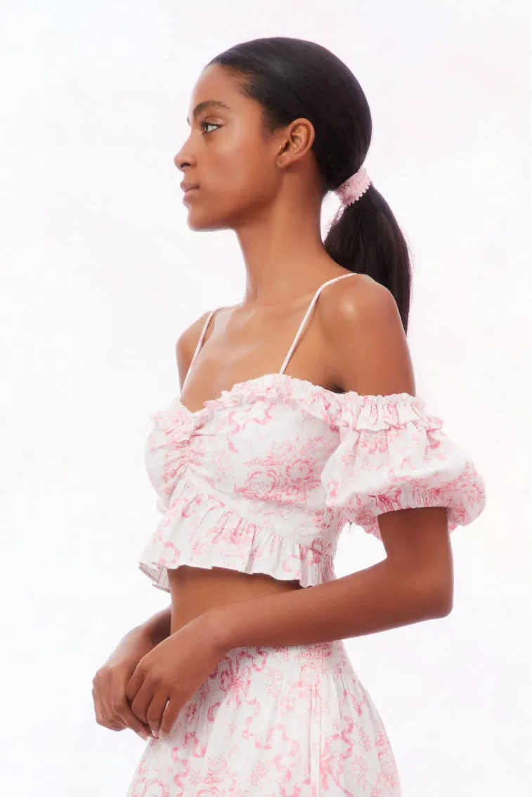 Amille Bow Off-the-Shoulder Top sold by LoveShackFancy product image thumbnail 3
