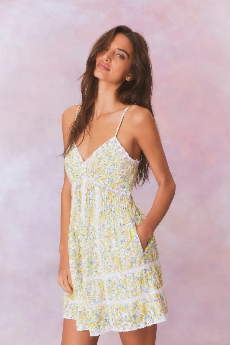 Docila Floral Mini Dress- SUNSHINE YELLOW sold by LoveShackFancy product image thumbnail 4