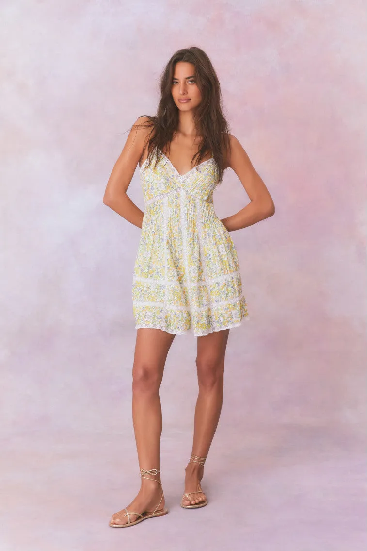 Docila Floral Mini Dress- SUNSHINE YELLOW sold by LoveShackFancy product image thumbnail 3