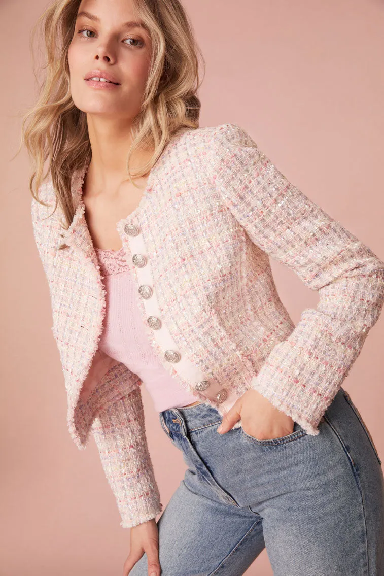 Falima Tweed Cropped Jacket sold by LoveShackFancy product image thumbnail 4