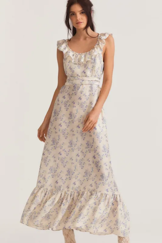 Joanna Silk Maxi Dress sold by LoveShackFancy