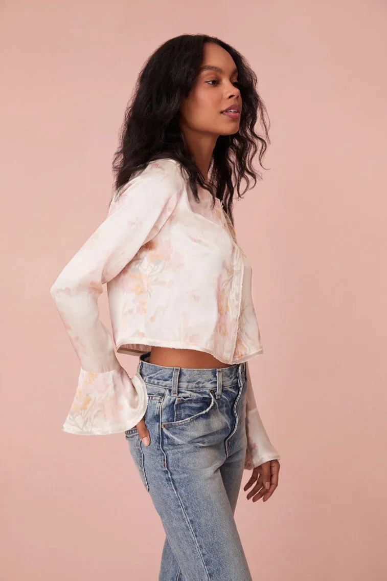 Lyndon Floral Bell Sleeve Top sold by LoveShackFancy product image thumbnail 4