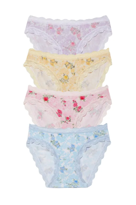 Garden Rose 4 Pack Knicker Box sold by LoveShackFancy