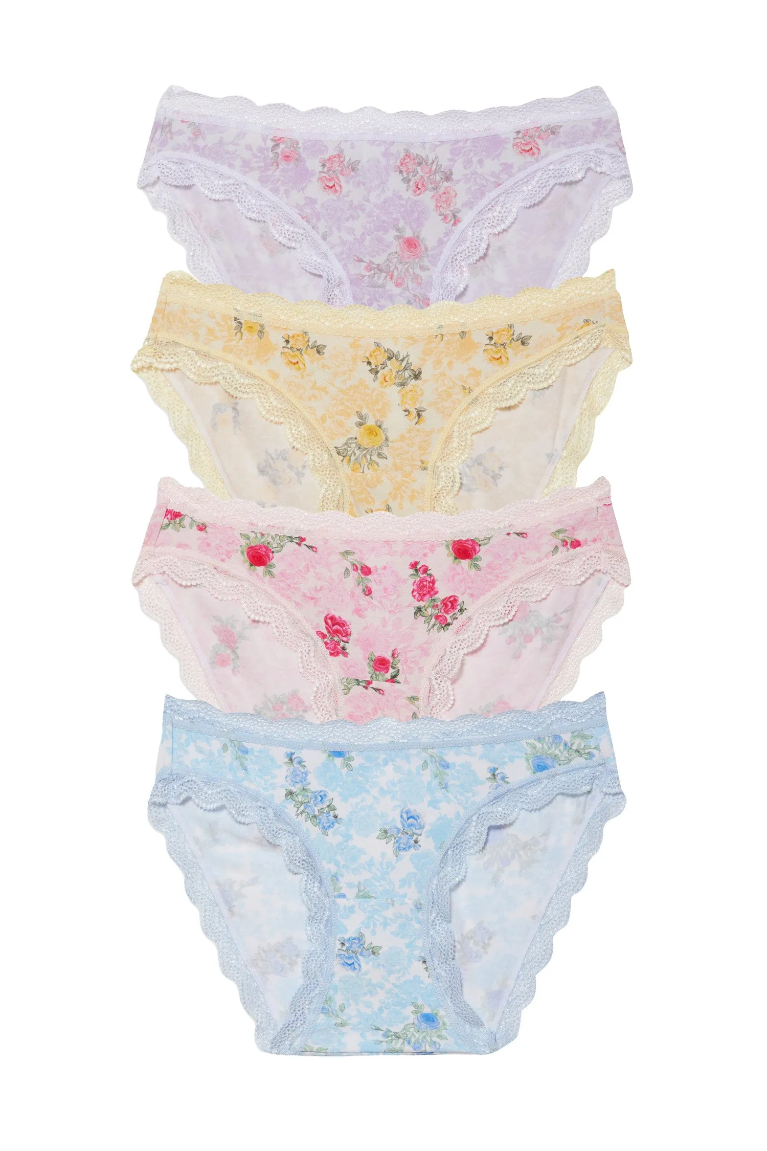 Garden Rose 4 Pack Knicker Box sold by LoveShackFancy