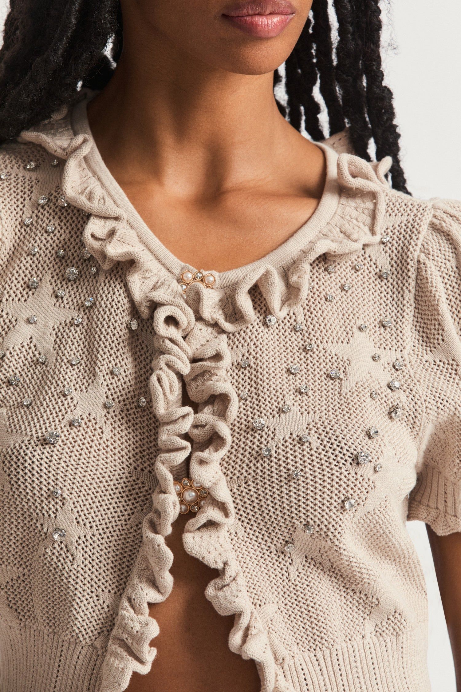 Rizina Crop Cardigan sold by LoveShackFancy product image thumbnail 3