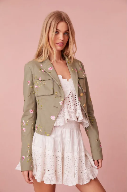 Dolisa Embroidered Military Jacket made by LoveShackFancy