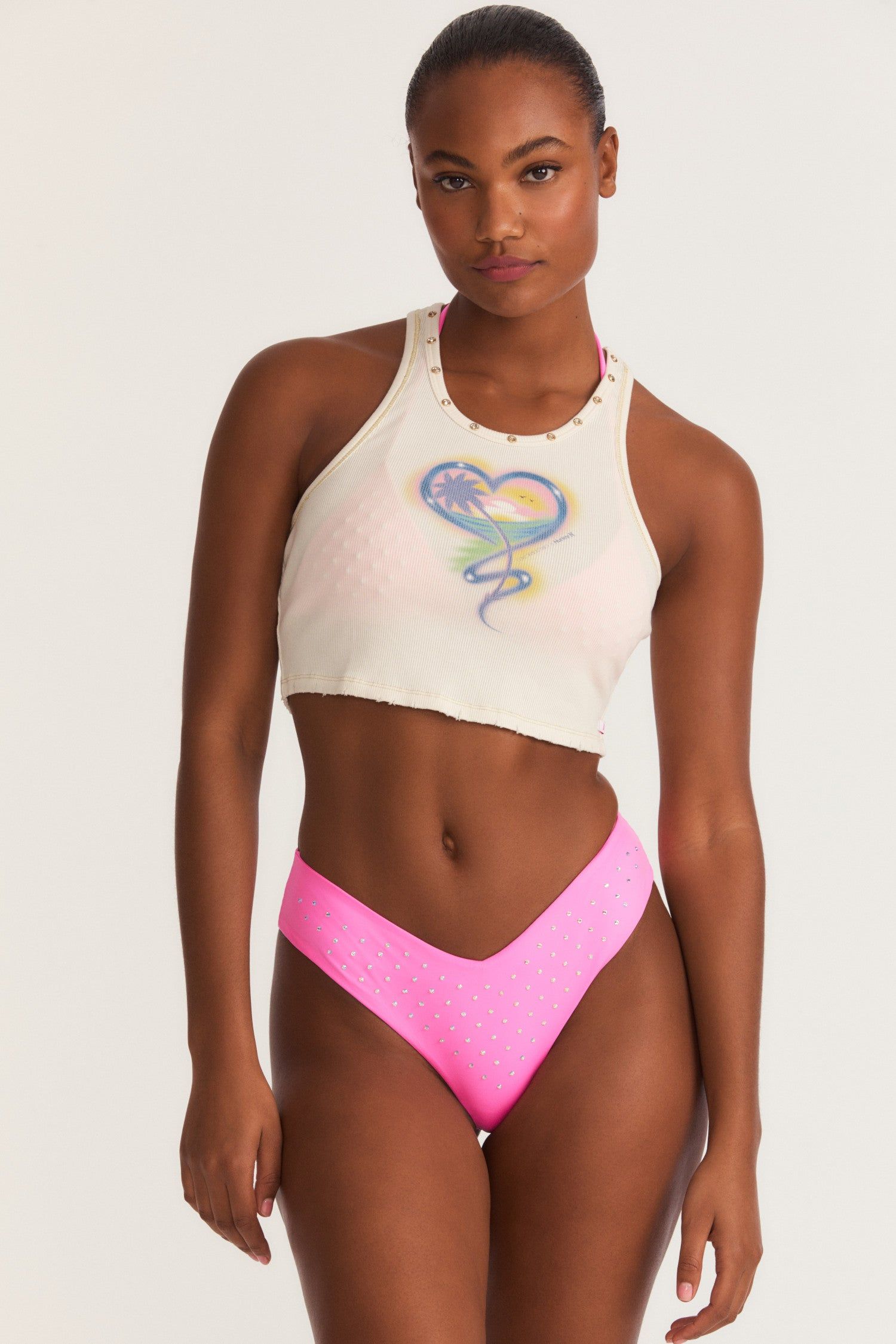 LoveShackFancy x Hurley Rhinestone Bikini Bottom sold by LoveShackFancy