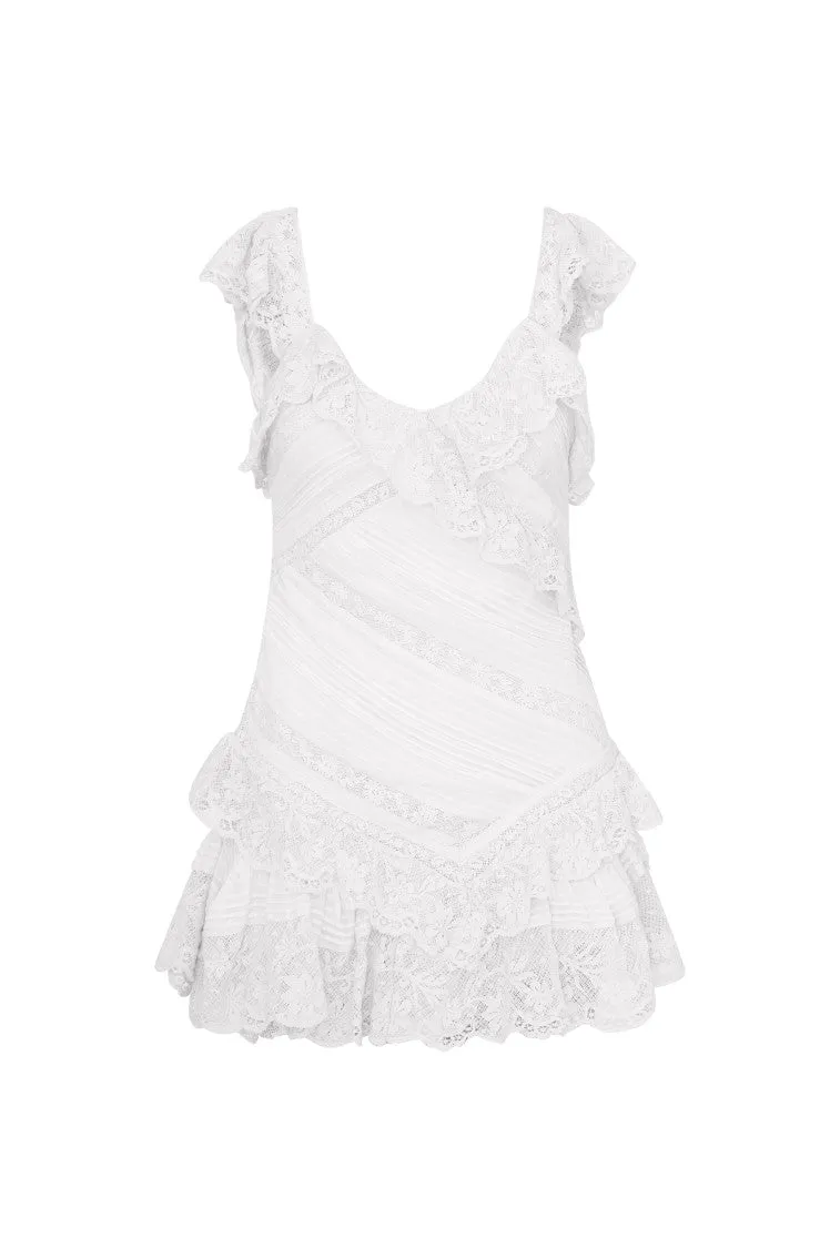 Bensley Fitted Lace Mini Dress sold by LoveShackFancy product image thumbnail 5