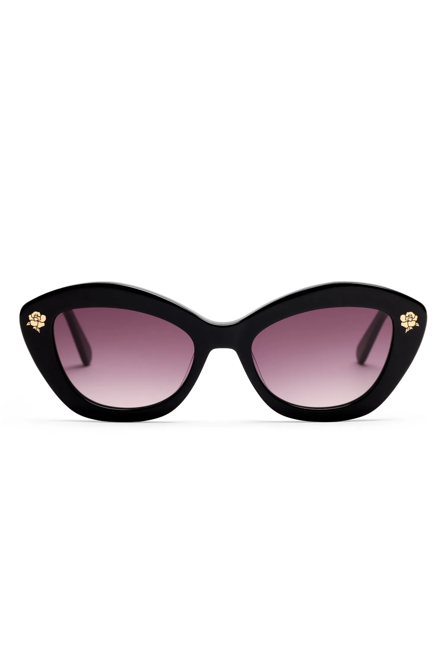 Hessel Cat Eye Sunglasses - SOFT BLACK sold by LoveShackFancy