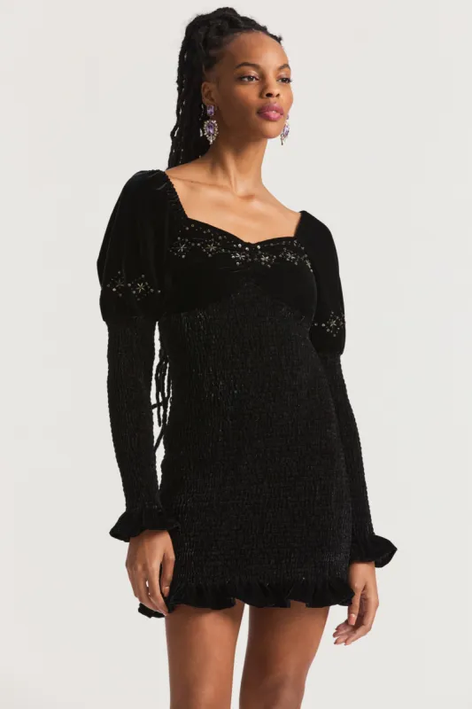 Buttercup Velvet Mini Dress sold by LoveShackFancy