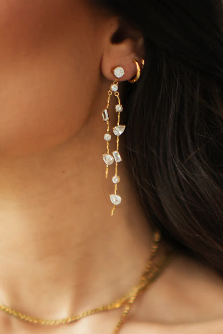 Luna Asymmetrical Drop Earrings by Evie Jewelry sold by LoveShackFancy product image thumbnail 2
