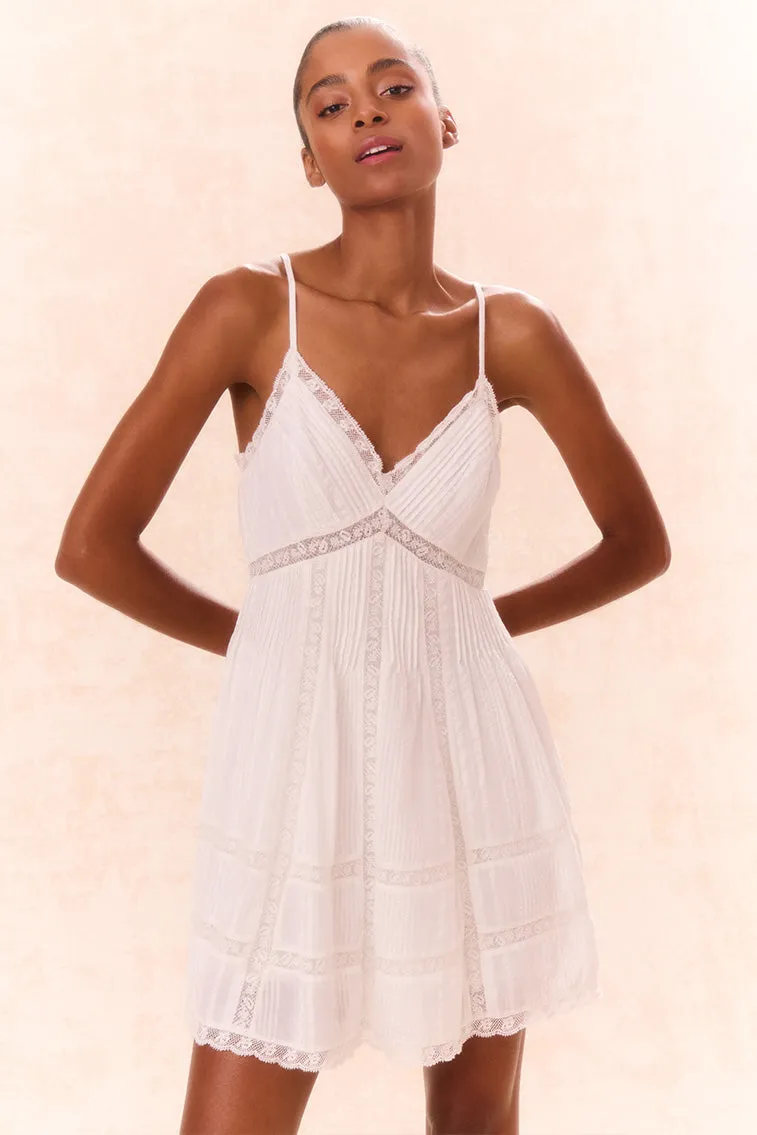 Docila Cotton Mini Dress - WHITE sold by LoveShackFancy