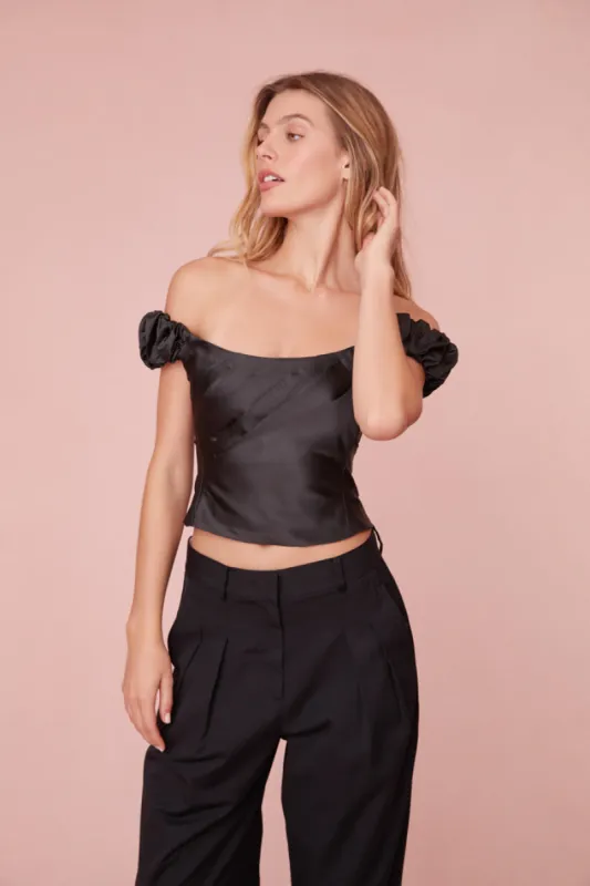 Ileana Top - BLACK sold by LoveShackFancy