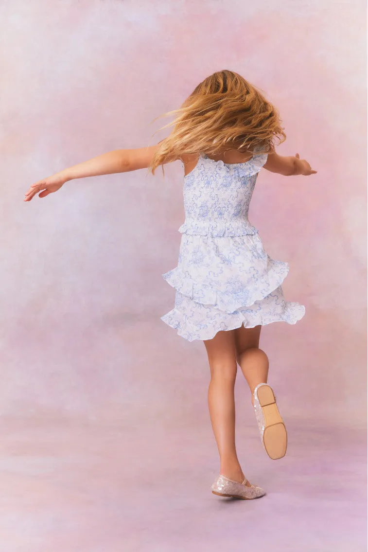 Girls Marcela Bow Print Cotton Dress sold by LoveShackFancy product image thumbnail 4