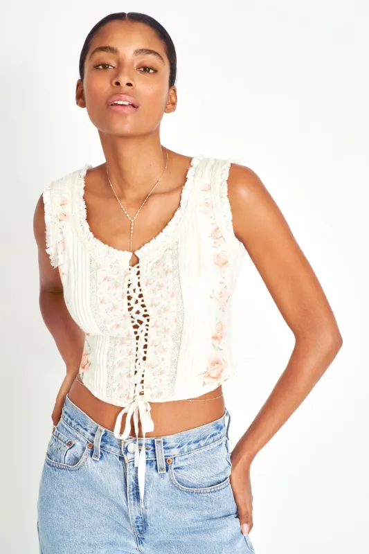 Corvelle Cotton Bustier Top made by LoveShackFancy