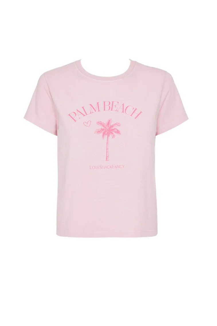Lia Tee - POWDER PINK PALM BEACH sold by LoveShackFancy