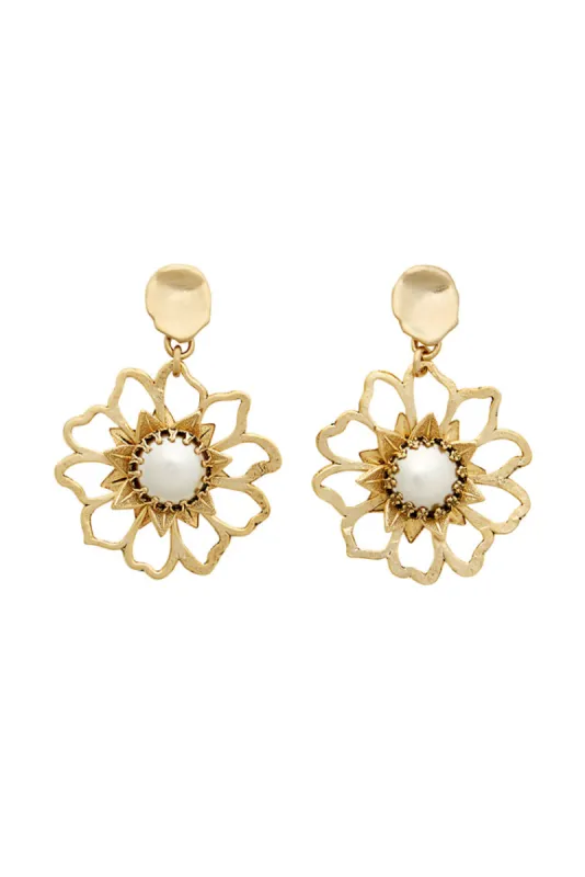 Brinker+Eliza Mini Flower Power Statement Earrings sold by LoveShackFancy