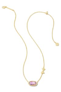 Kendra Scott x LoveShackFancy Gold Elisa Necklace-SUNNY MEADOW DITSY PURPLE IRIS ILLUSION sold by LoveShackFancy