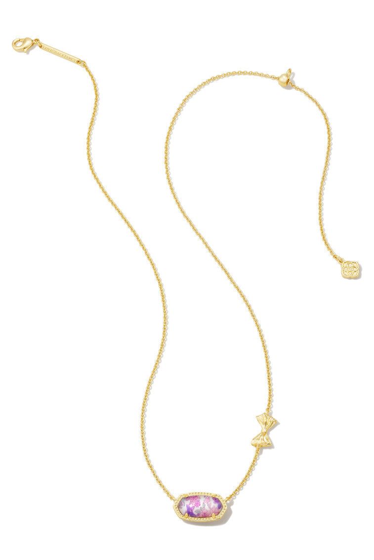 Kendra Scott x LoveShackFancy Gold Elisa Necklace-SUNNY MEADOW DITSY PURPLE IRIS ILLUSION sold by LoveShackFancy product image thumbnail 3