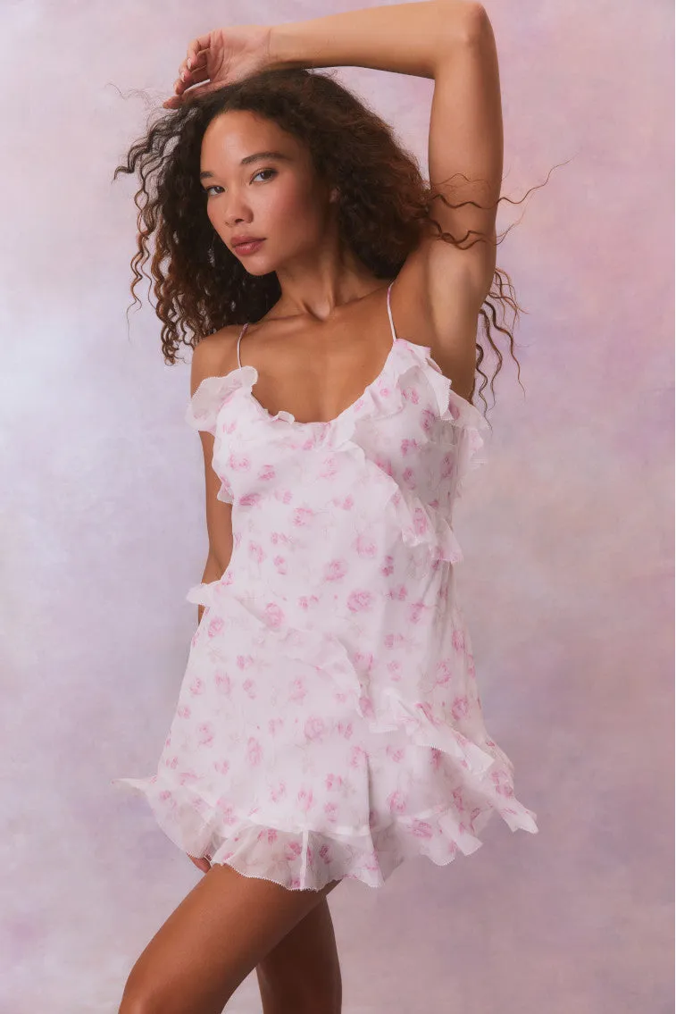 Lomina Heirloom Print Silk Mini Dress sold by LoveShackFancy product image thumbnail 3