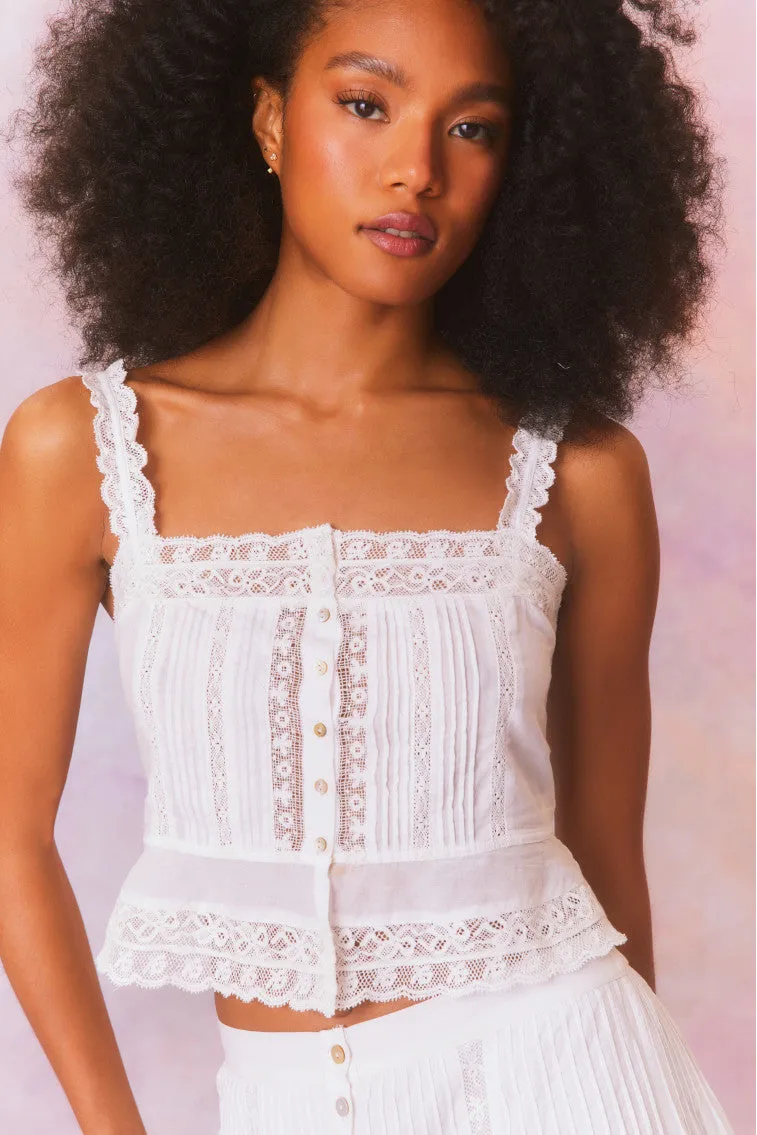 Vietta Cotton Tank Top sold by LoveShackFancy