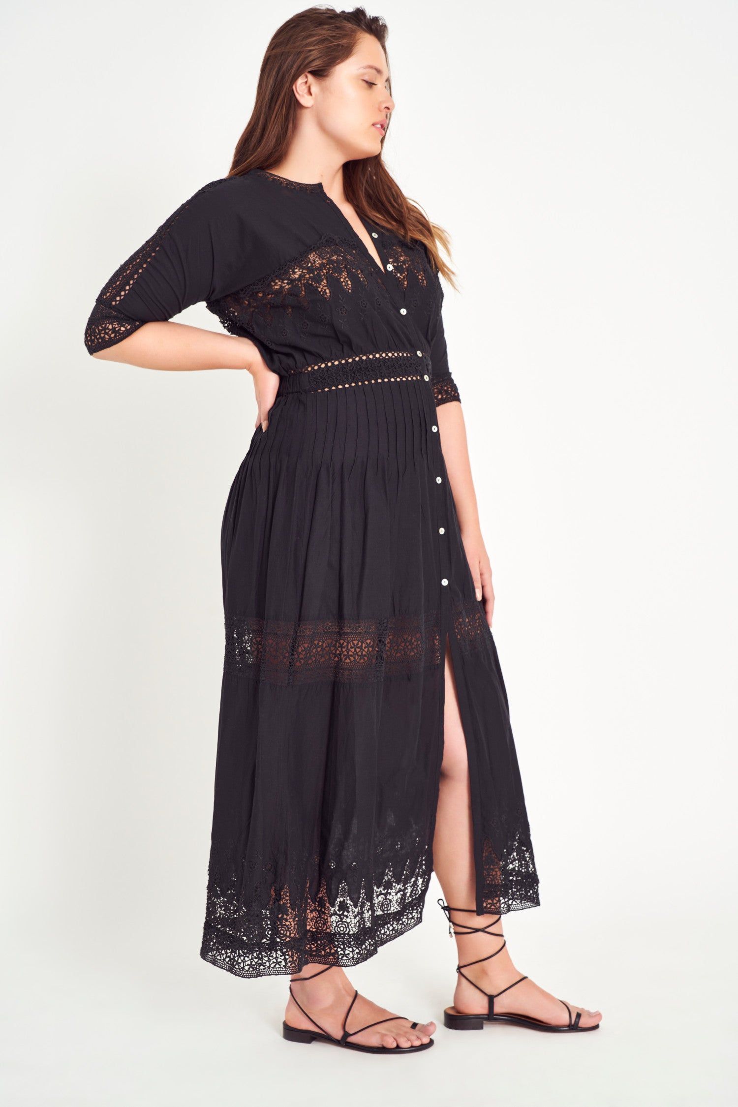 Beth Midi Dress - BLACK sold by LoveShackFancy product image thumbnail 3