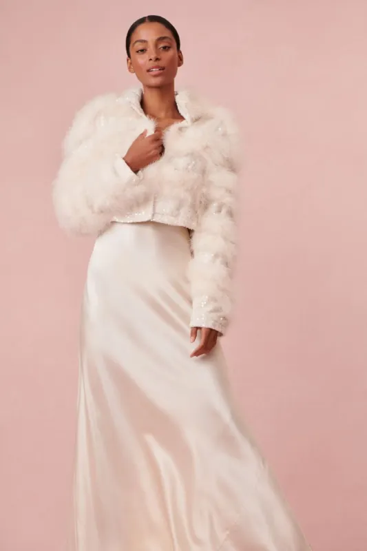 Curran Marabou Feather Jacket sold by LoveShackFancy