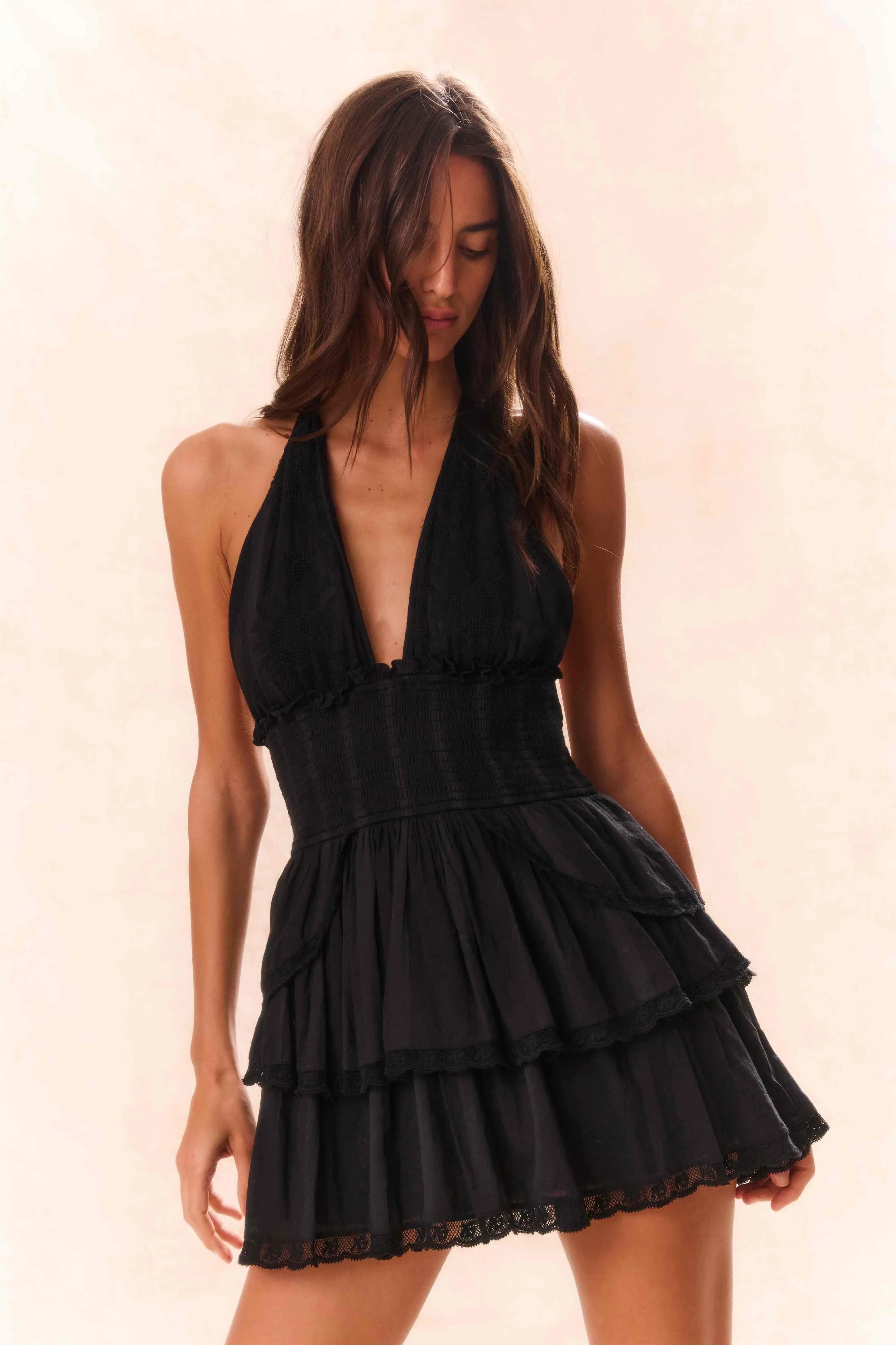 Deanna Heritage Halter Mini Dress sold by LoveShackFancy product image thumbnail 2