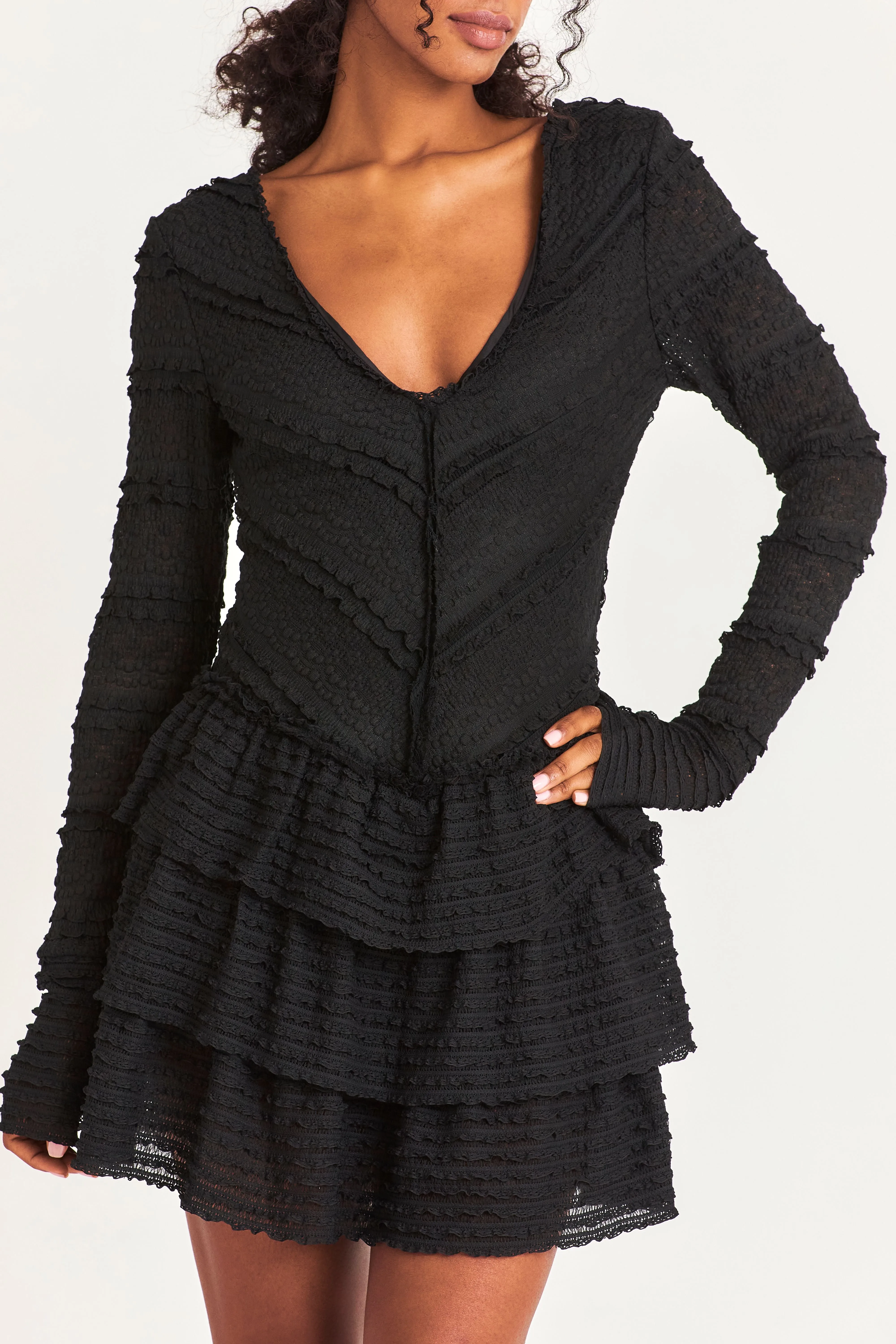 Boreno Lace Mini Dress sold by LoveShackFancy