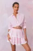 Ruffle Mini Stripe Cotton Skirt- CAPTIVA PINK sold by LoveShackFancy