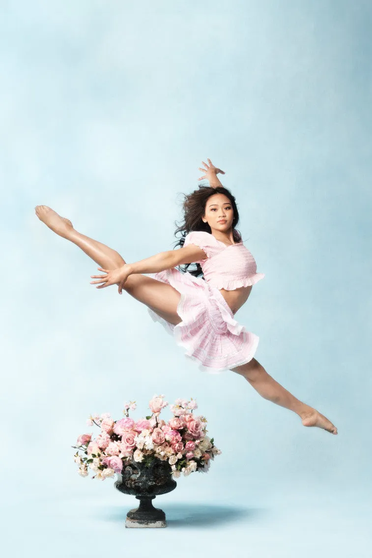 Ruffle Mini Stripe Cotton Skirt- CAPTIVA PINK sold by LoveShackFancy product image thumbnail 2