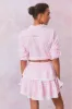 Ruffle Mini Stripe Cotton Skirt- CAPTIVA PINK sold by LoveShackFancy