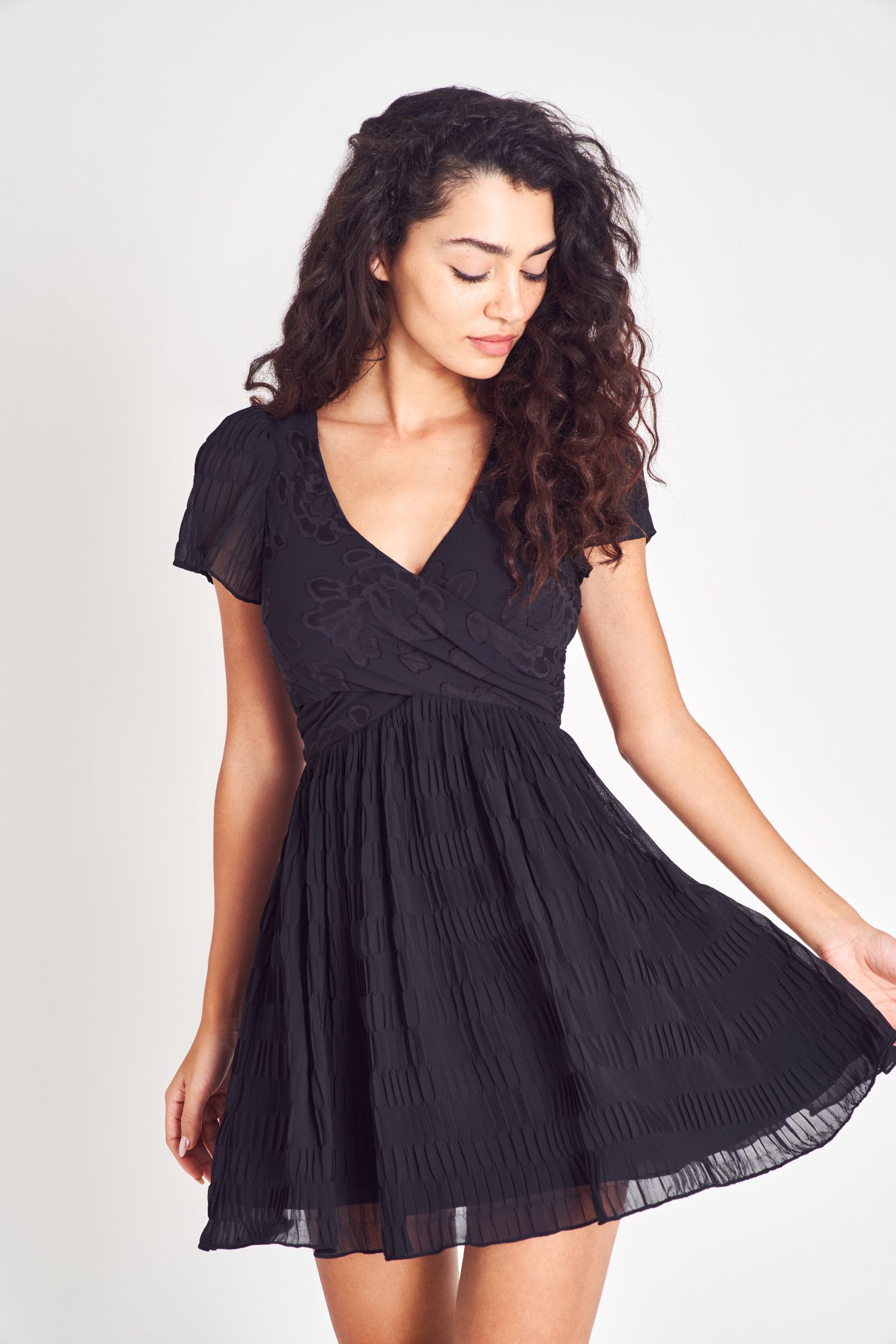 Patrona Mini Dress- Black sold by LoveShackFancy