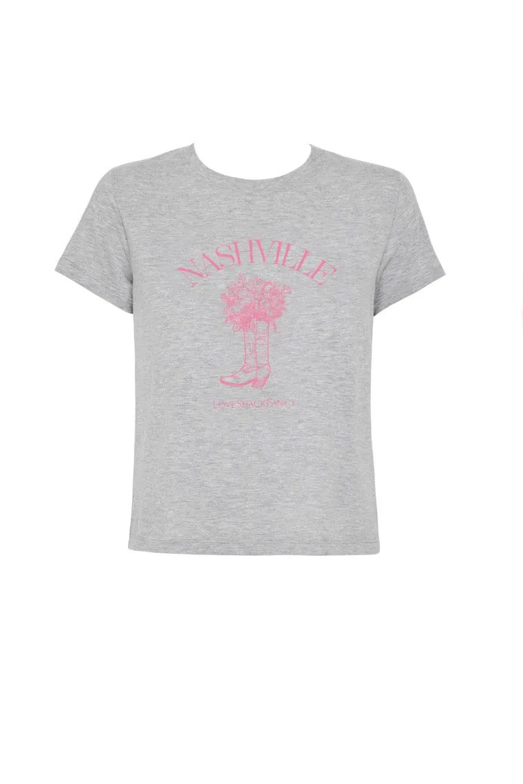 Lia Tee - HEATHER GRAY NASHVILLE sold by LoveShackFancy