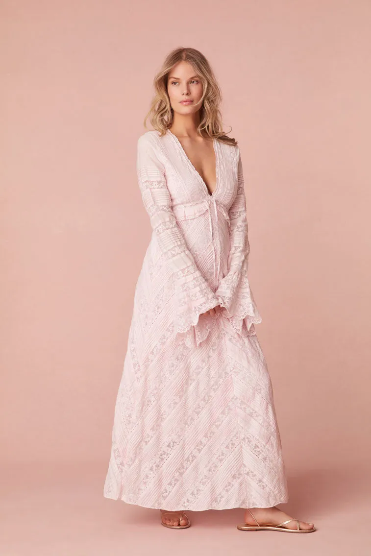 Weil Cotton Lace Maxi Dress- LILAC HAND DYE sold by LoveShackFancy