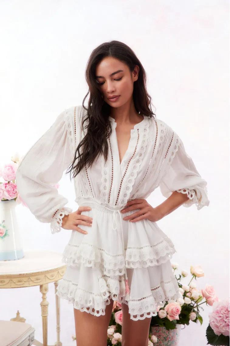 Tindra Eyelet Cotton Mini Dress sold by LoveShackFancy product image thumbnail 4