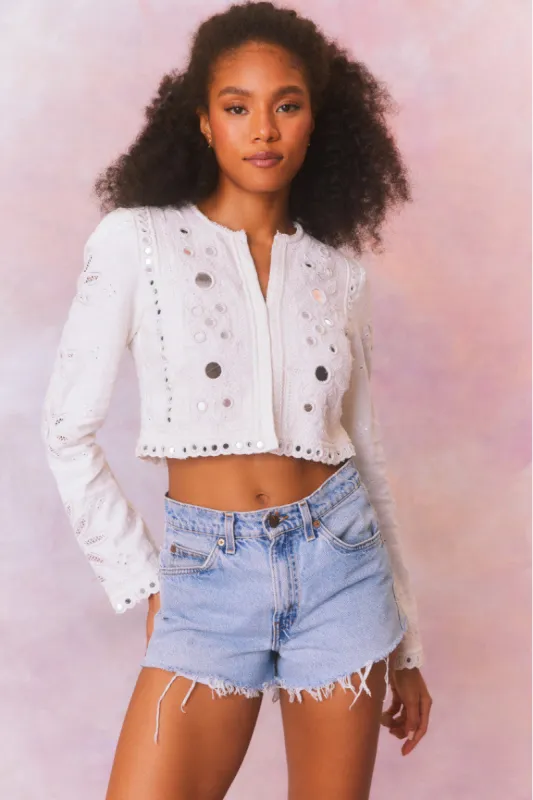 Veranda Artisanal Cropped Jacket sold by LoveShackFancy