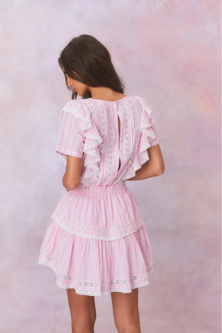 Natasha Stripe Cotton Mini Dress- CAPTIVA PINK sold by LoveShackFancy product image thumbnail 5